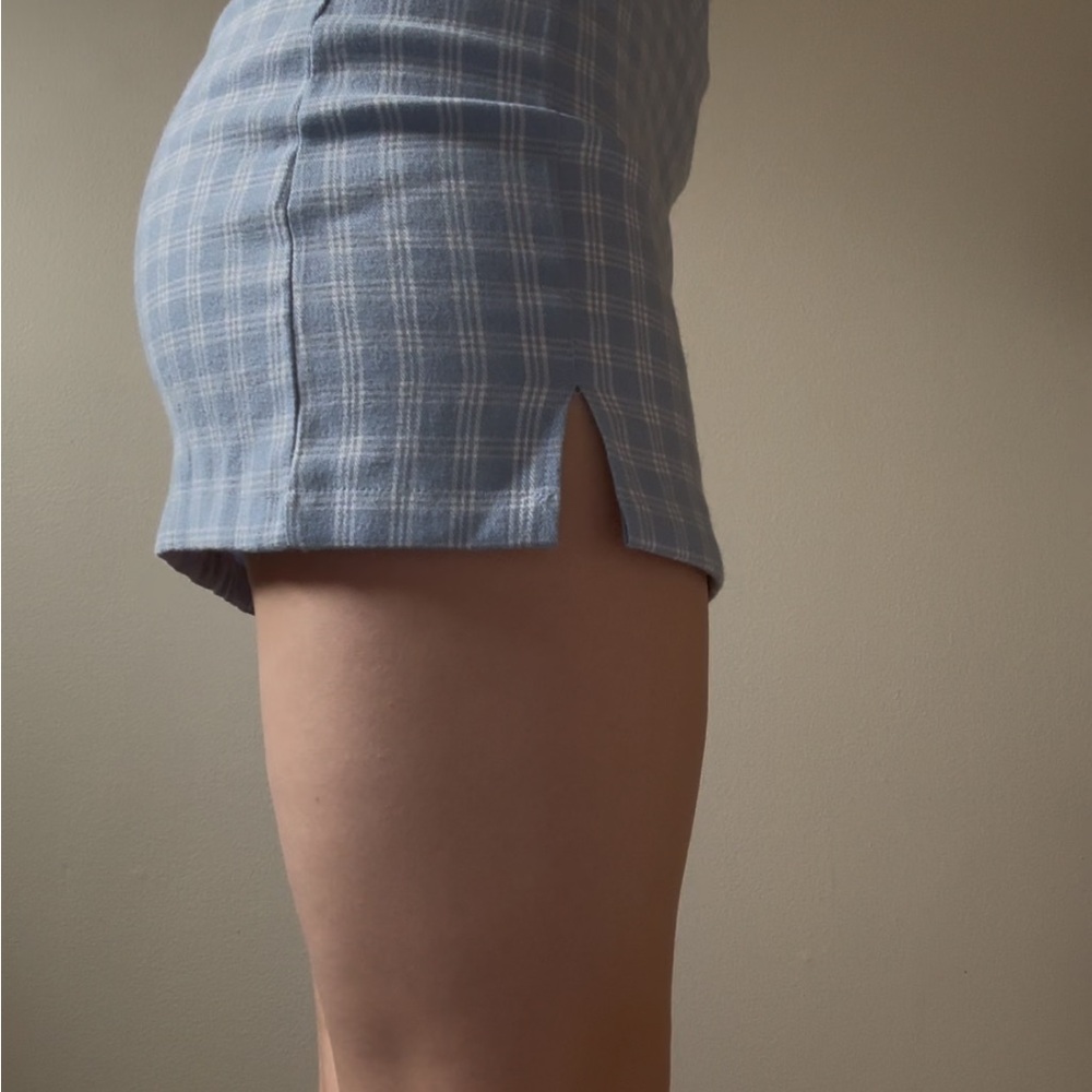 Classic Blue Plaid Women's Skirt - Picture 4 of 5